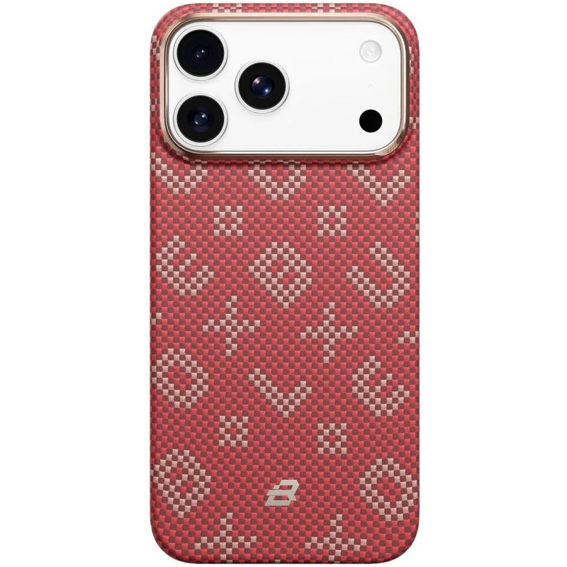 Фото TPU+PC чехол Blueo Gilded Tactile Woven with Magnetic Safe для Apple iPhone 17 Pro (6.3") (Red) в магазине vchehle.ua