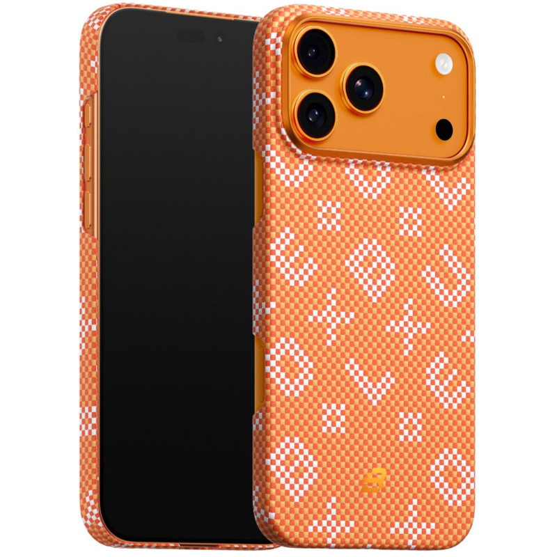 Фото TPU+PC чохол Blueo Gilded Tactile Woven with Magnetic Safe на Apple iPhone 17 Pro Max (6.9") (Orange) в маназині vchehle.ua