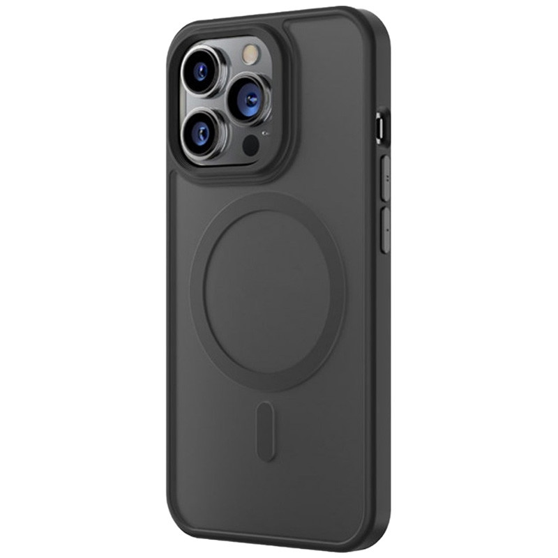 Фото TPU+PC чехол Blueo Skin Friendly Frosted with Magnetic Safe для Apple iPhone 14 Pro (6.1") (Черный / Black) на vchehle.ua