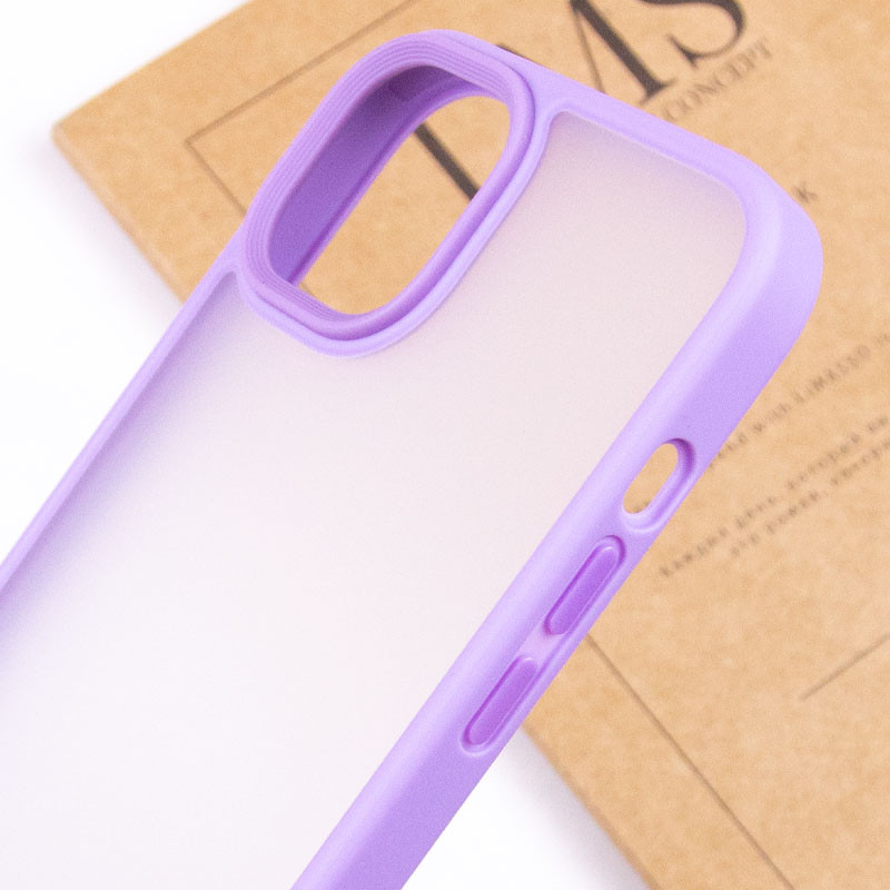 Купить TPU+PC чехол Metal Buttons для Apple iPhone 15 Plus (6.7") (Сиреневый / Light Purple) на vchehle.ua