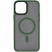 TPU+PC чехол Metal Buttons with Magnetic Safe для Apple iPhone 15 (6.1") (Зеленый / Dark Green)