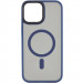 TPU+PC чехол Metal Buttons with Magnetic Safe для Apple iPhone 15 (6.1") (Синий / Navy Blue)