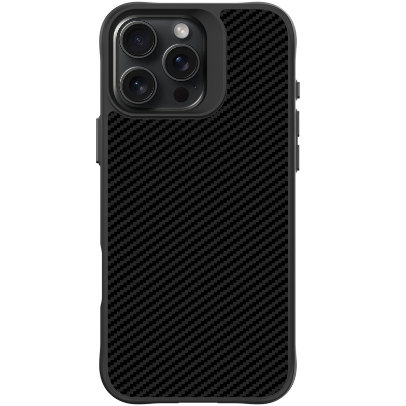 Фото TPU+PC чохол Space Carbon collection на Apple iPhone 16 Pro (6.3") (Black) на vchehle.ua
