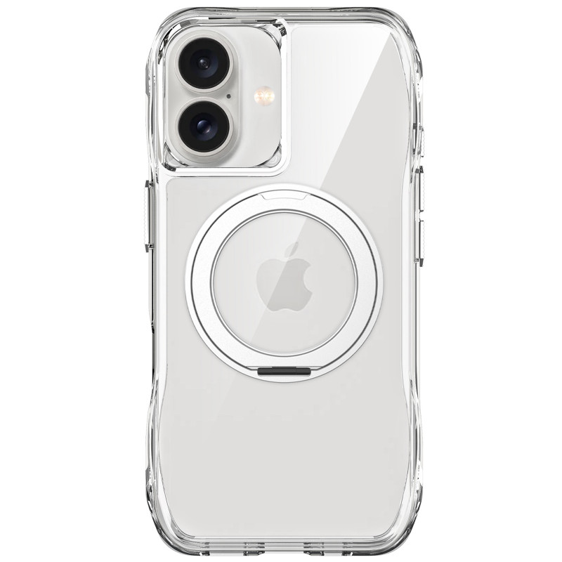Фото TPU+PC чехол Space Octagon Magnetic Safe with aluminium ring для Apple iPhone 16 (6.1") (Silver) на vchehle.ua