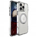 TPU+PC чохол Space Octagon Magnetic Safe with aluminium ring на Apple iPhone 16 Pro (6.3") (Silver)