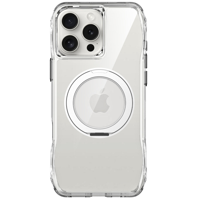 Фото TPU+PC чохол Space Octagon Magnetic Safe with aluminium ring на Apple iPhone 16 Pro (6.3") (Silver) на vchehle.ua