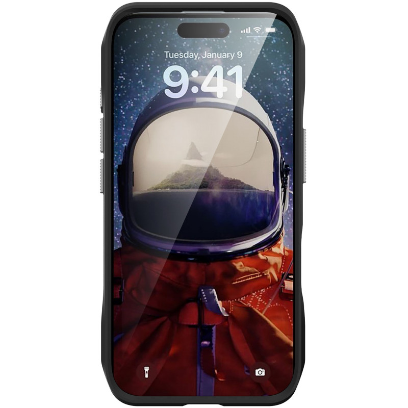 TPU+PC чохол Space Octagon Magnetic Safe with aluminium ring на Apple iPhone 17 (6.3") (Black) в магазині vchehle.ua