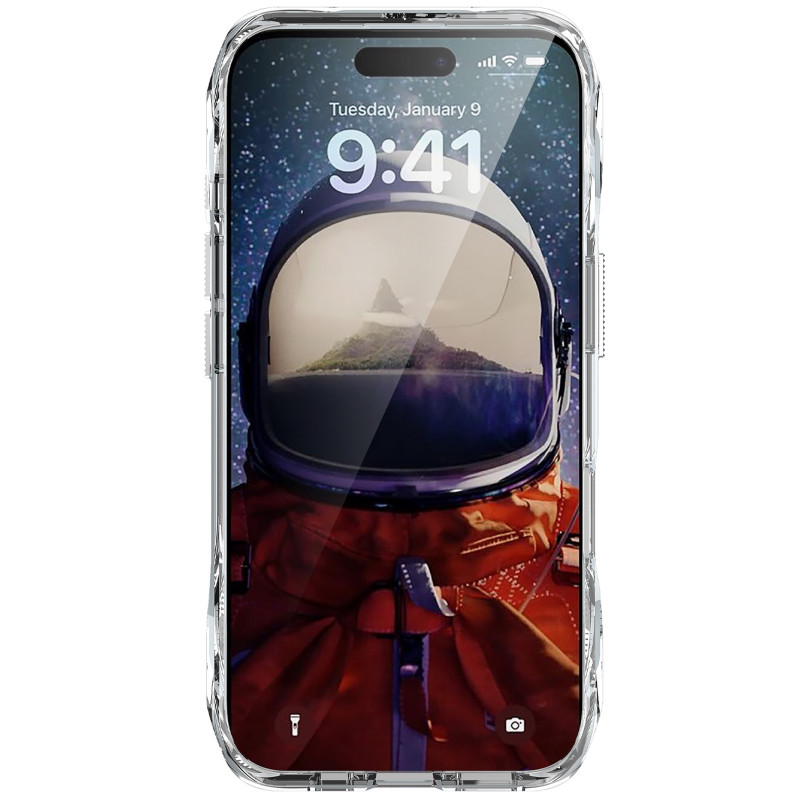 Фото TPU+PC чохол Space Octagon Magnetic Safe with aluminium ring на Apple iPhone 17 (6.3") (Silver) в маназині vchehle.ua