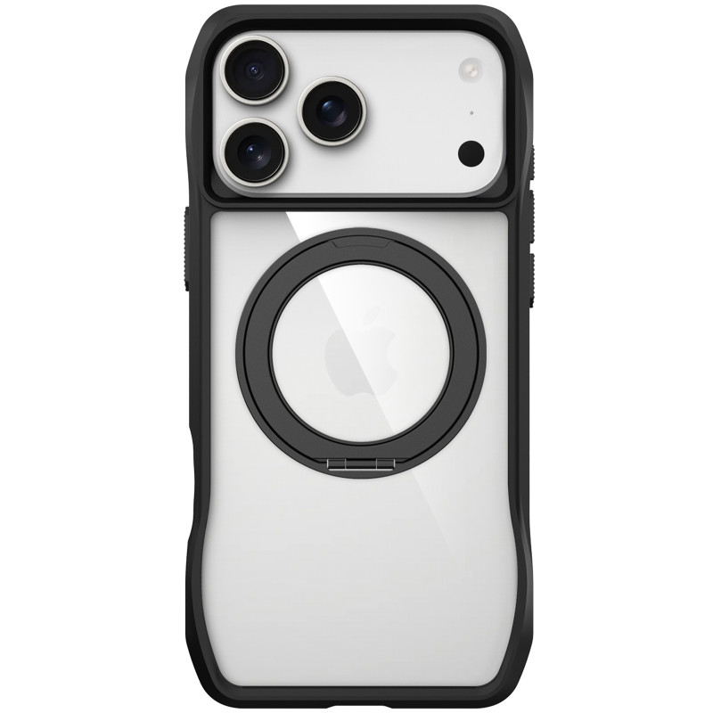 Фото TPU+PC чохол Space Octagon Magnetic Safe with aluminium ring на Apple iPhone 17 Pro (6.3") (Black) на vchehle.ua