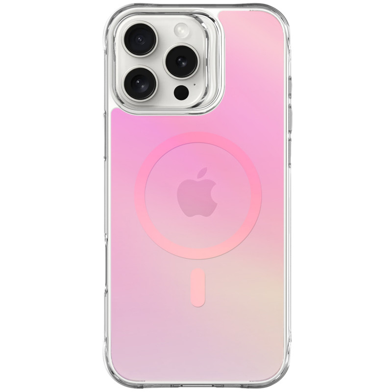 Фото TPU+PC чохол Space Pure Rainbow Magnetic Safe на Apple iPhone 16 Pro (6.3") (Pink) на vchehle.ua