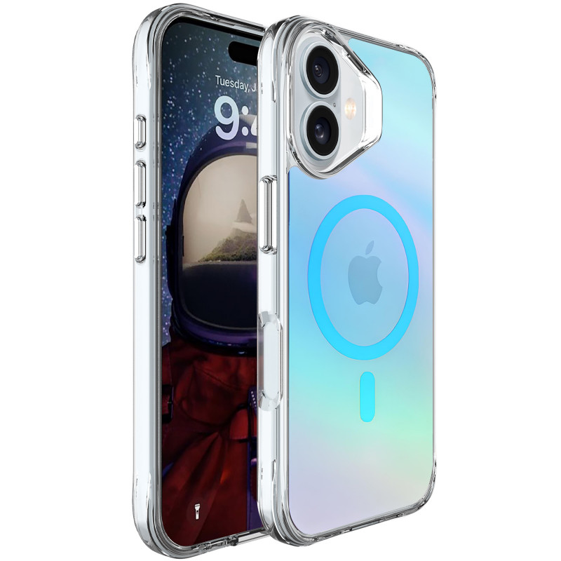 TPU+PC чохол Space Pure Rainbow Magnetic Safe на Apple iPhone 17 (6.3") (Blue)