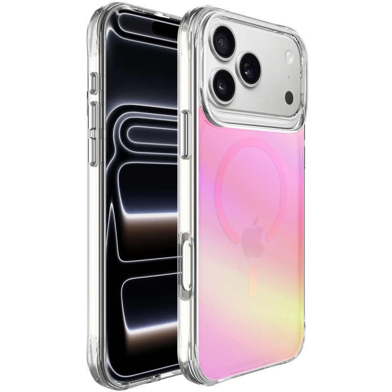 TPU+PC чехол Space Pure Rainbow Magnetic Safe для Apple iPhone 17 Pro (6.3") (Pink)