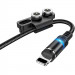 Фото Уцінка Дата кабель Hoco DU42 Magnetic 3in1 Lightning-microUSB-Type-C (1m) (Дефект пакування / Чорний) в маназині vchehle.ua