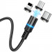 Уцінка Дата кабель Hoco DU42 Magnetic 3in1 Lightning-microUSB-Type-C (1m) (Дефект пакування / Чорний) в магазині vchehle.ua