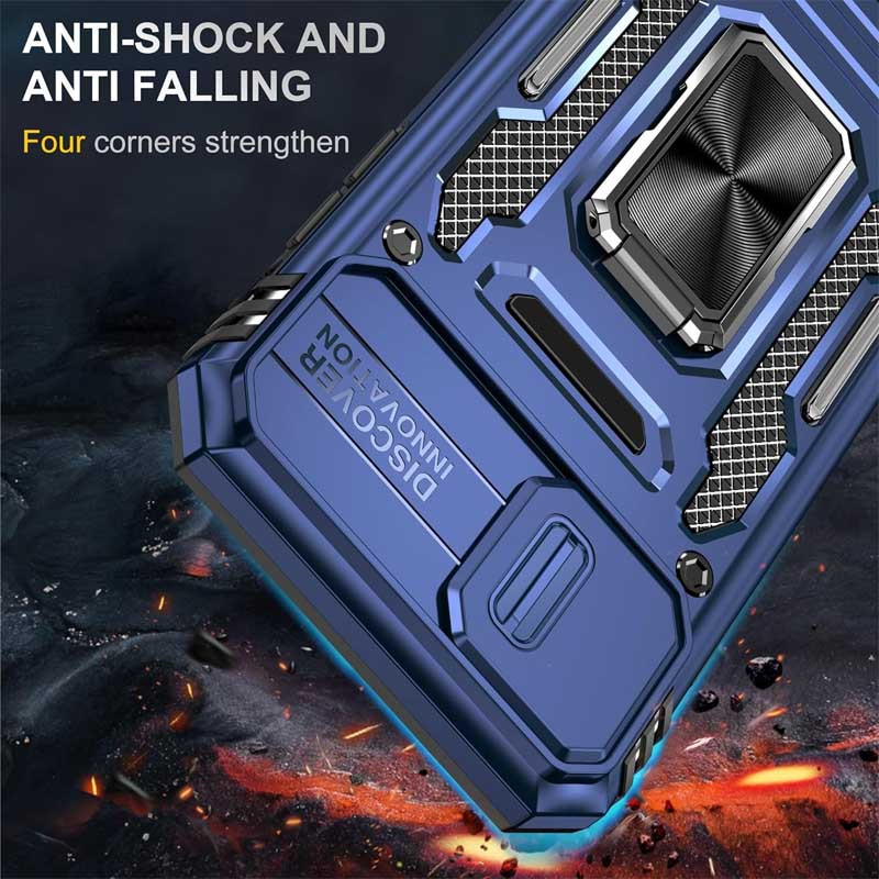 Купити Удароміцний чохол Camshield Army Ring на Apple iPhone X / XS (5.8") (Синій / Navy) на vchehle.ua