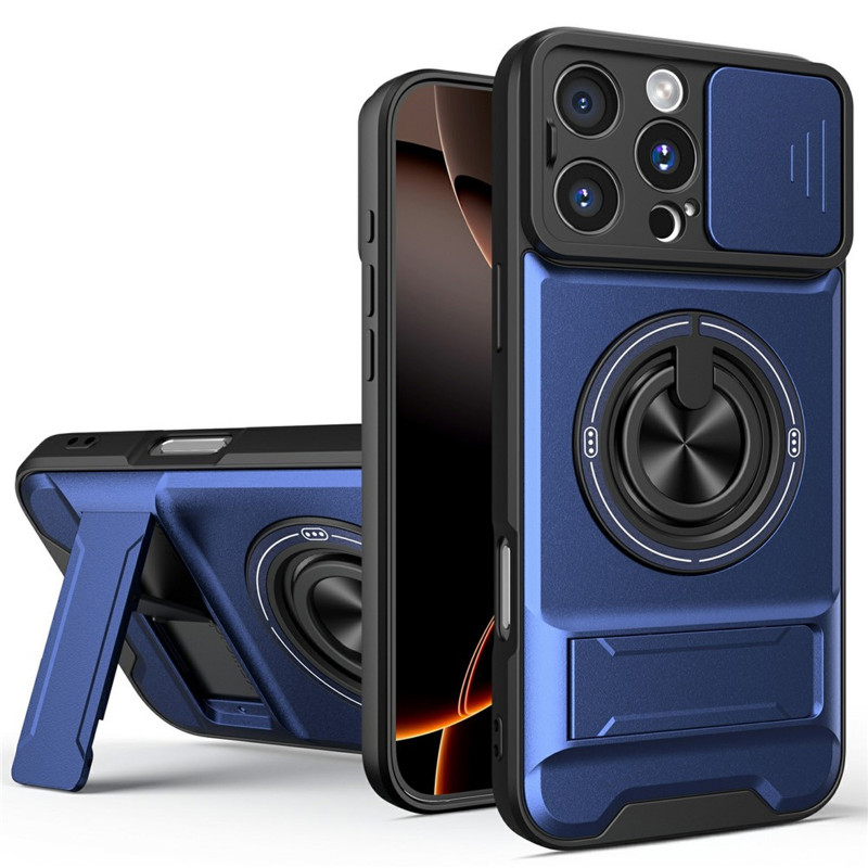 Удароміцний чохол Camshield StandRing case на Apple iPhone 16 Pro (6.3") (Blue)