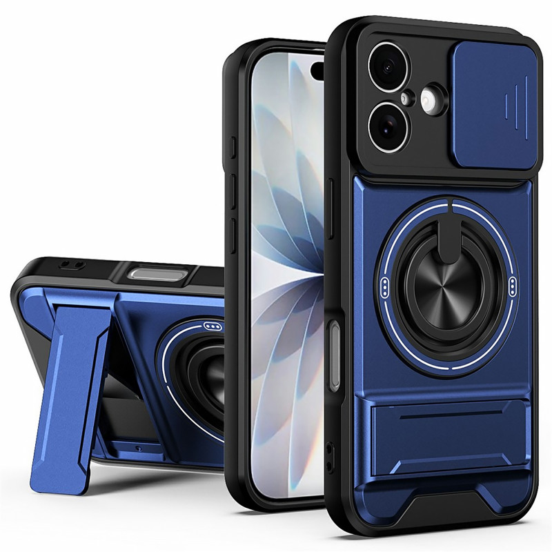 Удароміцний чохол Camshield StandRing case на Apple iPhone 17 (6.3") (Blue)
