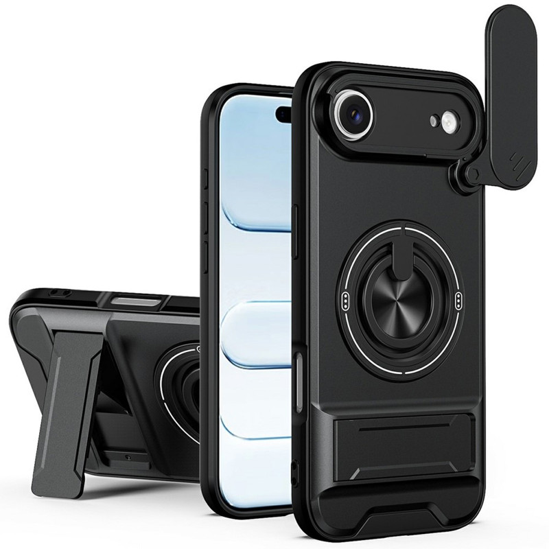 Ударопрочный чехол Camshield StandRing case для Apple iPhone 17 Air (6.5") (Black)