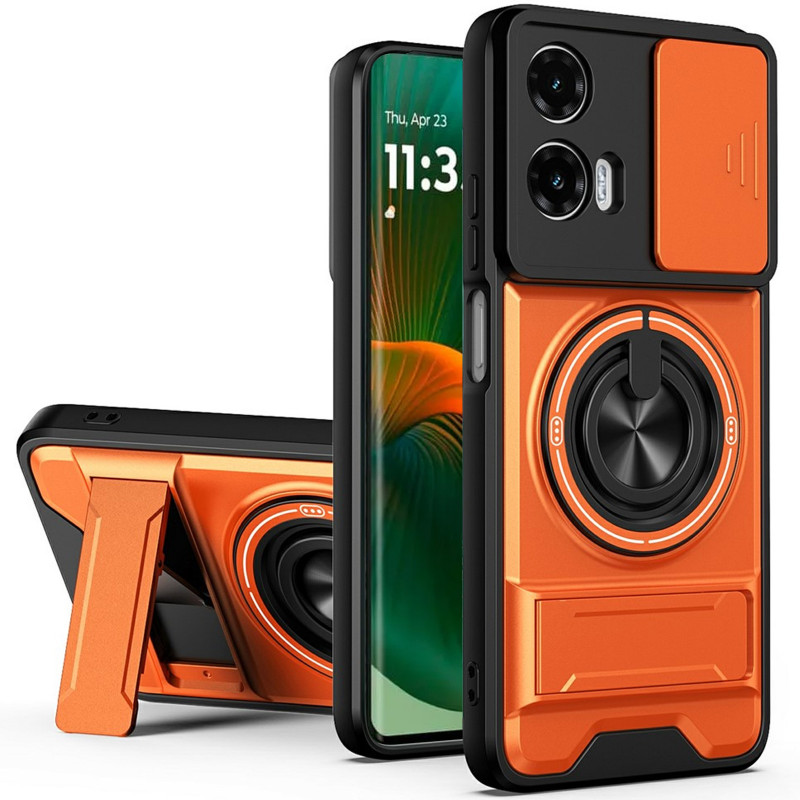 Ударопрочный чехол Camshield StandRing case для Motorola Edge 50 Fusion (Orange)