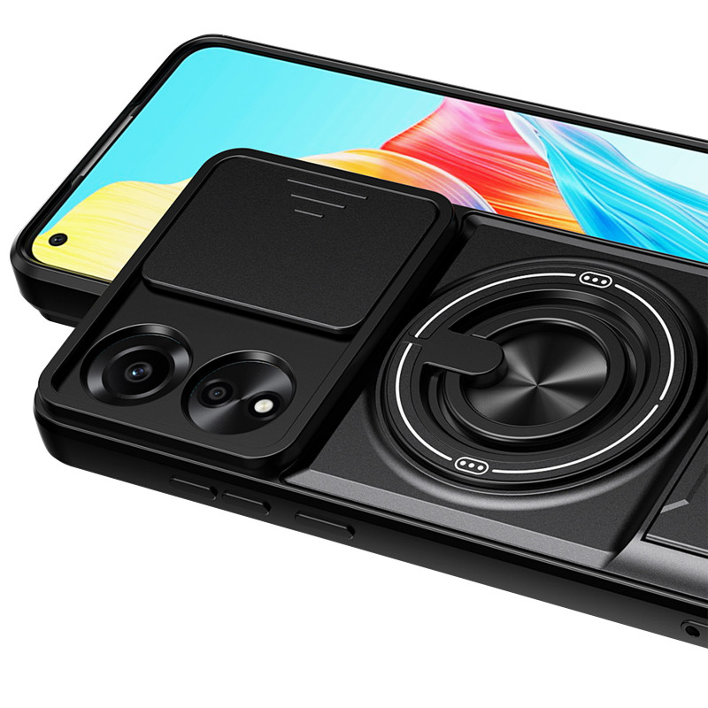 Фото Ударопрочный чехол Camshield StandRing case для Oppo A38 / A18 (Black) на vchehle.ua