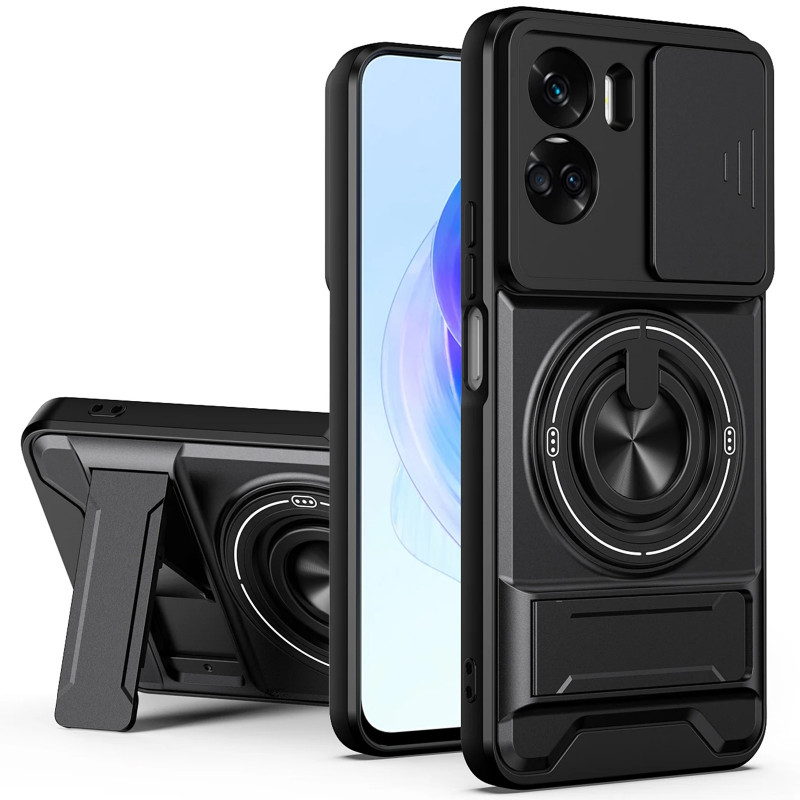 Удароміцний чохол Camshield StandRing case на Oppo A96 / A76 / A36 (Black)