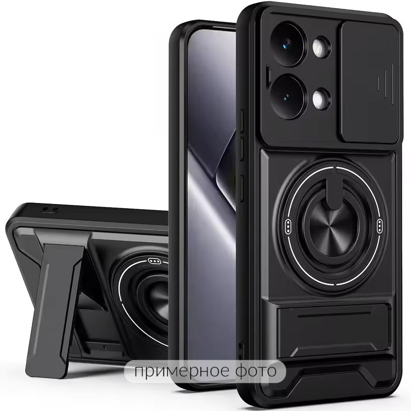 Ударопрочный чехол Camshield StandRing case для TECNO Spark Go 1 (KL4) / Go 2025 (Black)