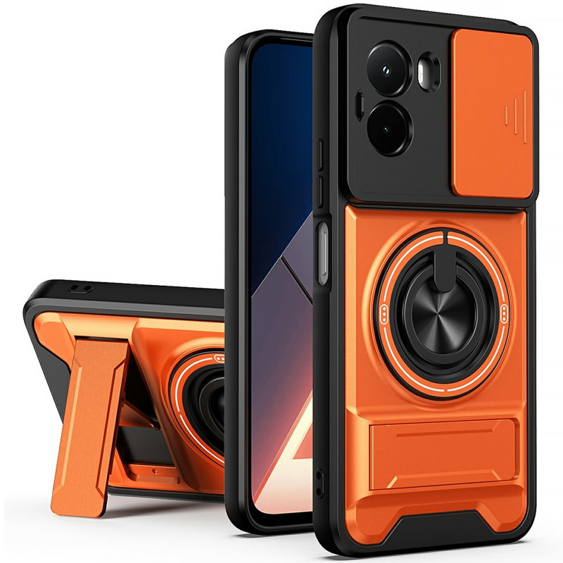 Ударопрочный чехол Camshield StandRing case для Xiaomi Poco X7 Pro (Orange)