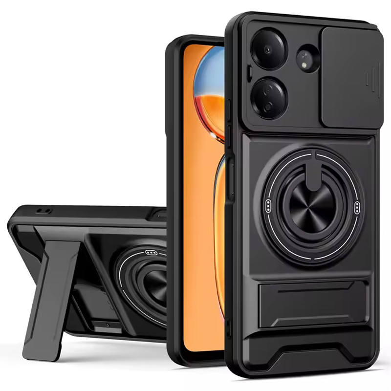 Удароміцний чохол Camshield StandRing case на Xiaomi Redmi 13C / Poco C65 (Black)