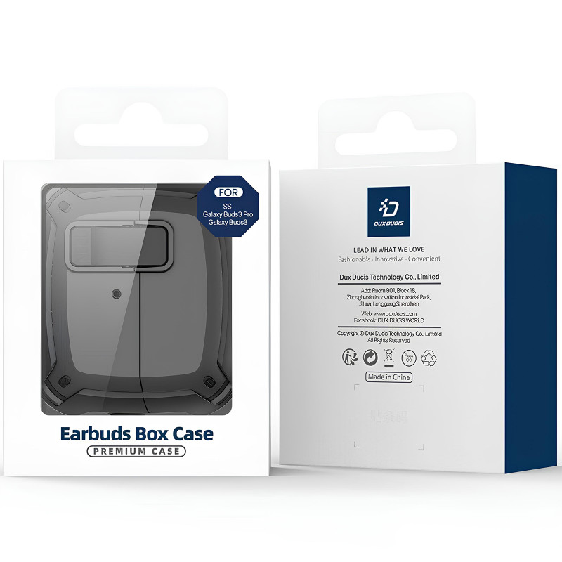 Ударопрочный футляр Dux Ducis Protective Case для Samsung Galaxy Buds 3 / 3 Pro (Black) в магазине vchehle.ua
