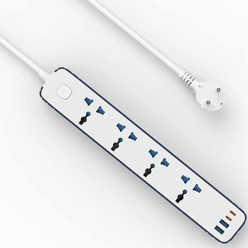 Фото Удлинитель WIWU S007 Power Strip PD20W (2USB-A/2C/4xSocket) (2m) (White) в магазине vchehle.ua