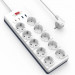 Подовжувач WIWU S008 Power Strip PD20W (2USB-A/2C/10xSocket) (2m)