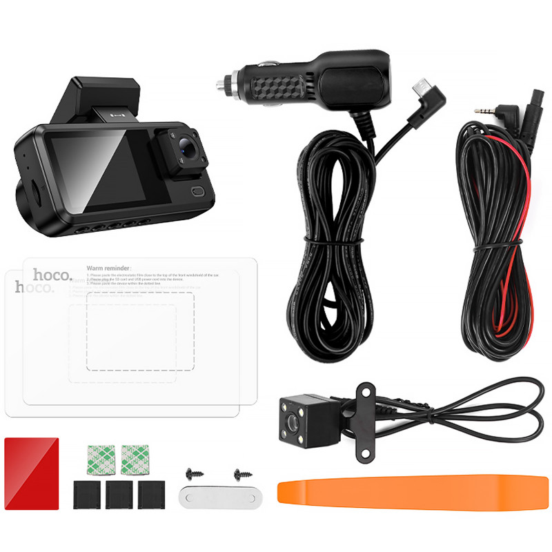 Відеореєстратор Hoco DV15 2-inch display with rear camera (720P+480P) (Black) в магазині vchehle.ua