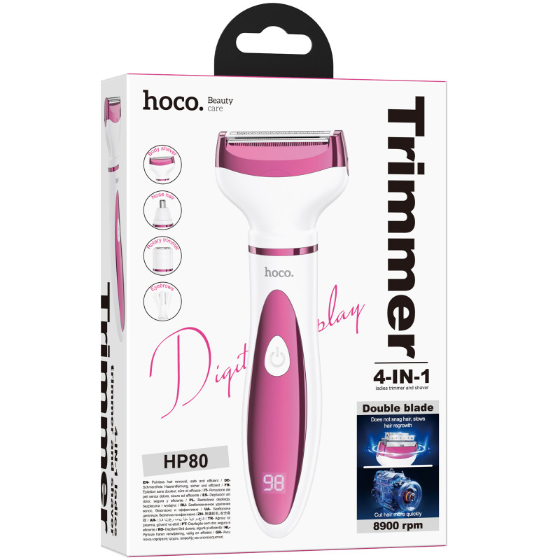 Фото Жіночий триммер-бритва Hoco HP80 4-in-1 300 mAh (Rose Red) на vchehle.ua