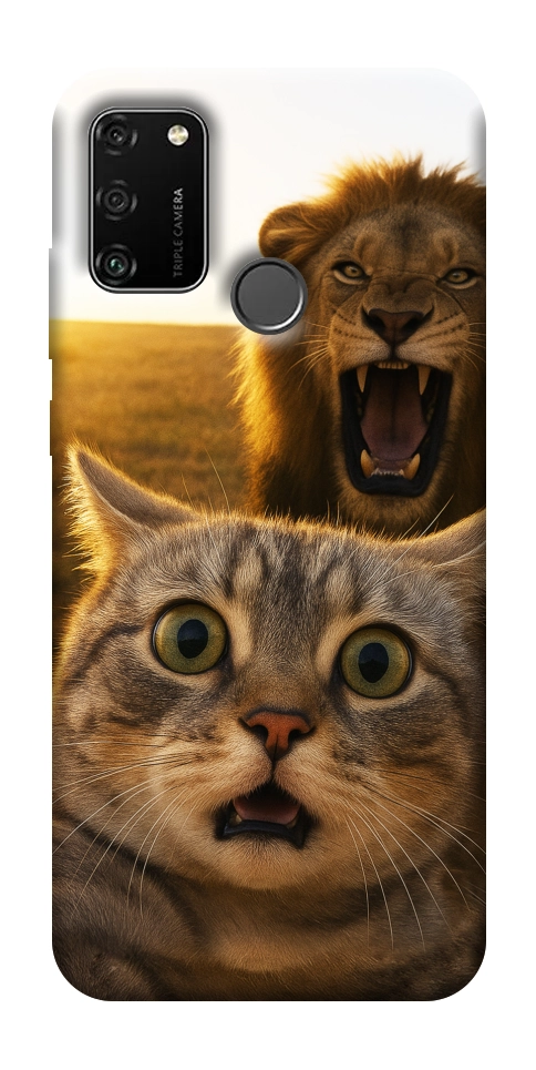 Чехол Shocked cat and lion для Huawei Honor 9A