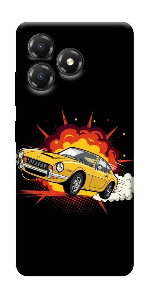 Чехол Retro comics car black для ZTE Blade A36