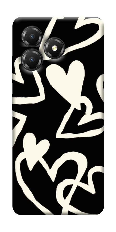 Чехол Black and white hearts для ZTE Blade A36