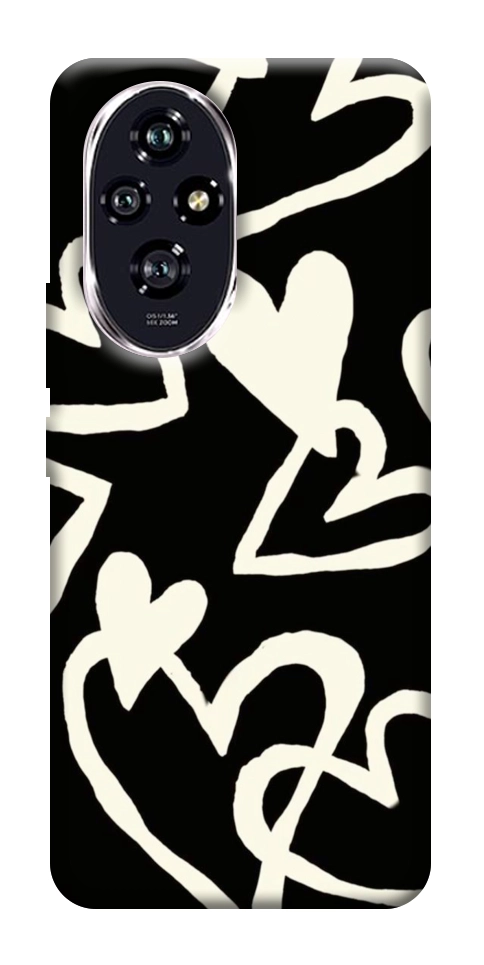 Чохол Black and white hearts для Huawei Honor 200