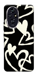 Чохол Black and white hearts для Huawei Honor 200