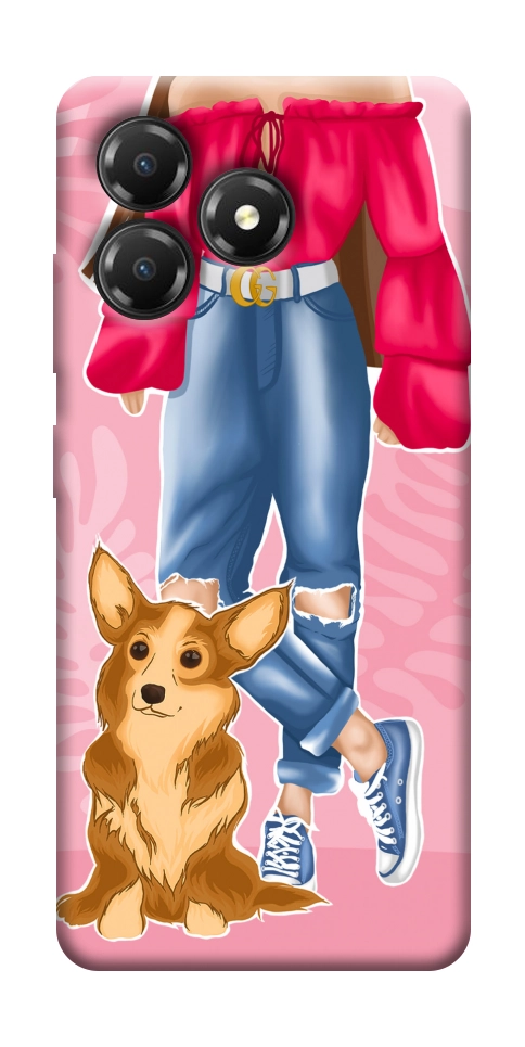 Чехол Girl and corgi для ZTE Blade A36