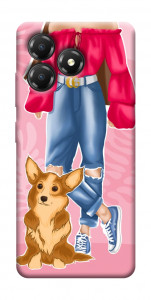 Чохол Girl and corgi для ZTE Blade A36