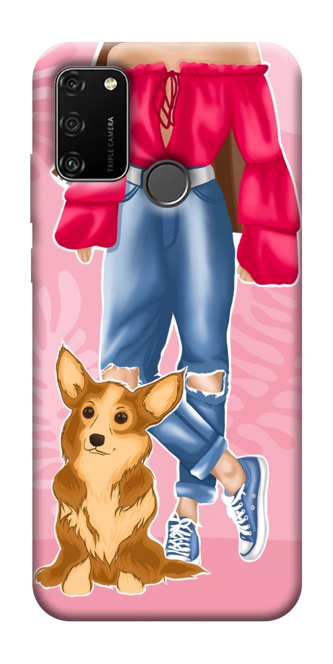 Чехол Girl and corgi для Huawei Honor 9A