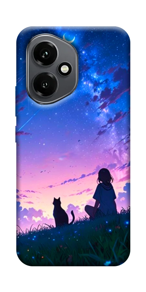 Чехол Space girl and cat для Huawei Honor 400
