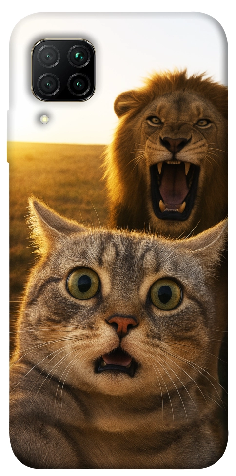 Чехол Shocked cat and lion для Huawei P40 Lite