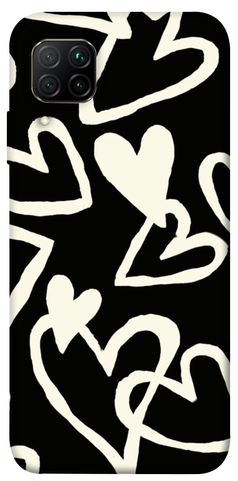 Чехол Black and white hearts для Huawei P40 Lite