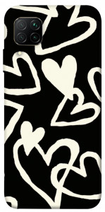 Чохол Black and white hearts для Huawei P40 Lite