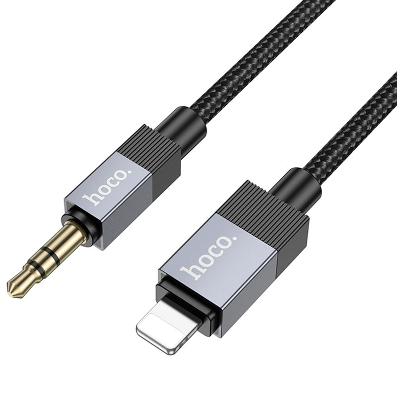 Фото Аудио кабель Aux Hoco UPA32A Clever digital (Lightning to AUX 3.5mm) (1m) (Black) на vchehle.ua