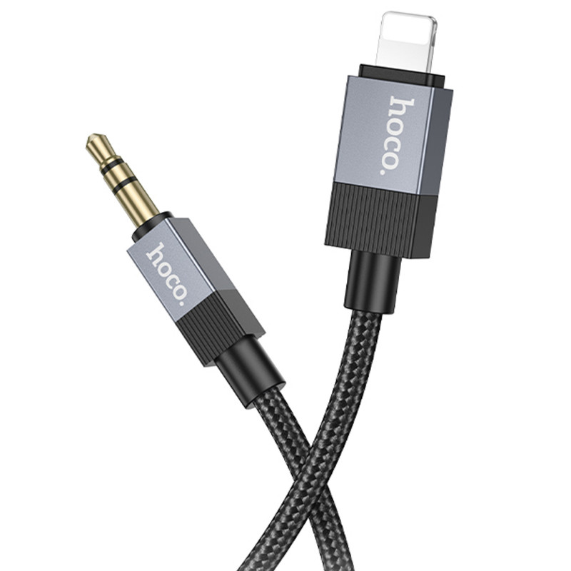 Фото Аудио кабель Aux Hoco UPA32A Clever digital (Lightning to AUX 3.5mm) (1m) (Black) в магазине vchehle.ua