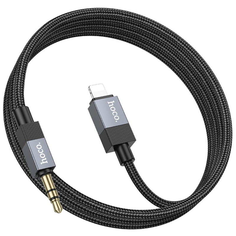 Аудио кабель Aux Hoco UPA32A Clever digital (Lightning to AUX 3.5mm) (1m) (Black) в магазине vchehle.ua