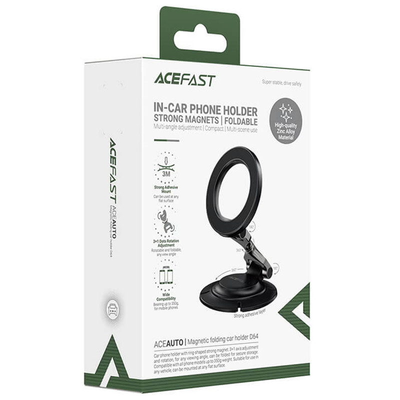 Купить Автодержатель Acefast D64 Magnetic Wireless (Black) на vchehle.ua