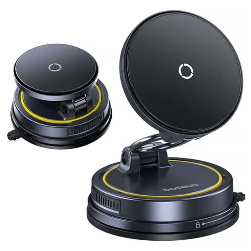 Фото Автотримач з БЗП Baseus PrimeTrip VC2 Flex Pro Magnetic Wireless Charging (C0013F) (Cosmic Black) в маназині vchehle.ua